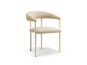 Kėdžių rinkinys Cosmopolitan Design Lea Boucle, matinė, kreminė sp./smėlio sp., 53.5 cm x 56.5 cm x 74 cm, 2 vnt.