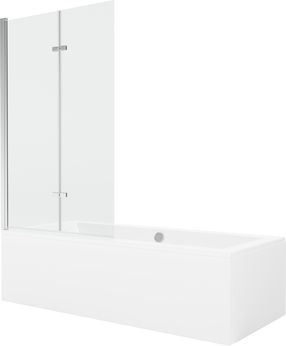 Vonia, su sienele su sienele, kampinė Mexen Cube, 180 cm x 80 cm x 39 cm, stačiakampis, balta sp.