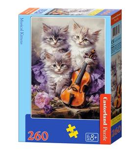 Dėlionė Castorland 260 el. Musical Kittens 27613, 32 cm x 23 cm, 260 vnt., įvairių spalvų