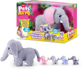 Rotaļu dzīvnieks, komplekts zilonis Zuru Pets Alive Mama Elephant & Baby Surprise, daudzkrāsaina