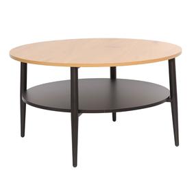 Kavos staliukas Home4you Hector, ruda sp./juoda sp., 80 cm x 80 cm x 45 cm