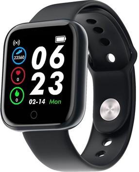 iWear M7 Fitnesa Viedpulkstenis ar Full Touch 1.3'' IPS displeju Asinsspiediena & Pulsa mēr. / Soc. tīkliem Melna