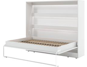 Lova pusantros vietos Devesto Horizontal LED, 140 x 200 cm, balta sp., be čiužinio, su grotelėmis
