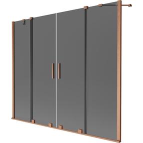 Dušas siena Mexen Velar Duo, 170 cm x 150 cm, vara krās./grafīta krās./rūdītais