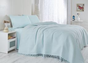 Lovatiesė Mijolnir Pique 157SHS5209, žydra sp., 240 cm x 220 cm