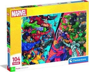 Dėlionė Clementoni Marvel Heroes Vs Villains 25059, 33.5 cm x 48.5 cm, 104 vnt., įvairių spalvų