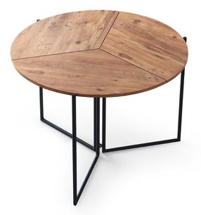 Stalas Kalune Design Yaprak 1201, ruda sp./juoda sp., 100 cm x 100 cm x 72 cm