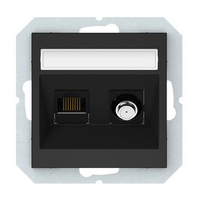 SAT ja arvuti pesa Vilma QR1000, matt must v.