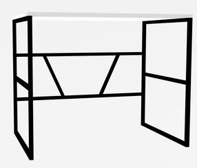 Rašomasis stalas Kalune Design Monea 495SSE1502, 90 cm x 74 cm, 60 cm, balta sp./juoda sp.