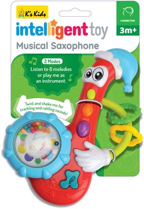Развивающая игра, саксофон K's Kids Musical, 13 см, многоцветный