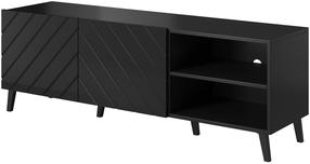 TV staliukas Cama Meble Abeto Glossy, juoda sp., 42 cm x 150 cm x 52 cm