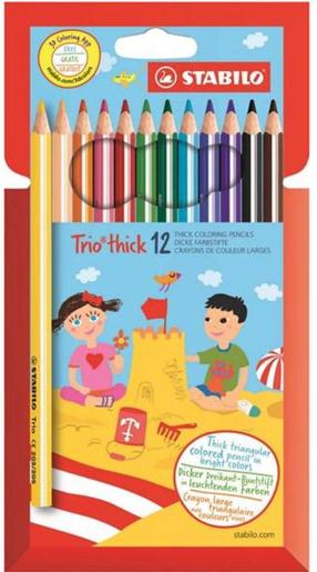STABILO Карандаш, Trio, грубый, 12 цвета