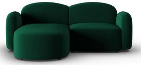 Kampinė sofa Micadoni Home Blair Velvet, tamsiai žalia sp., kairinė, 194 x 155 cm x 80 cm