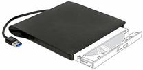 Priedas Delock External Enclosure For 5.25″ Ultra Slim SATA Drives 9.5mm-USB Type-A male, juoda sp.
