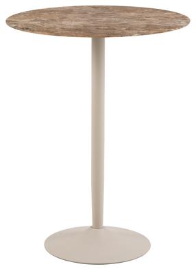 Baro stalas Malta, rudas/pilkas, 80 cm x 80 cm x 105 cm