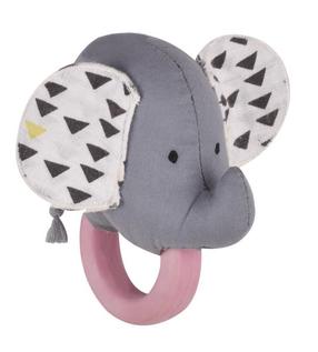 Погремушка Tikiri Elephant, розовый цв./серый цв.