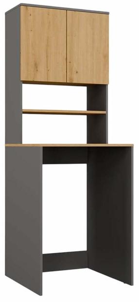 Spintelė virš skalbimo mašinos Pola Multi, antracito sp./artisan oak sp., 64 cm x 64 cm x 180 cm