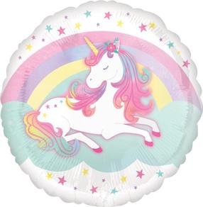 Folijas balons apaļš Amscan Unicorn, daudzkrāsaina