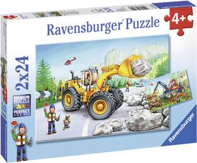 Пазл 2in1 Ravensburger Diggers at Work 078028, 26 см x 18 см, 48 шт., многоцветный
