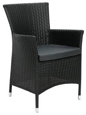 Lauko kėdė Home4you Wicker, juoda, 61 cm x 63 cm x 86 cm