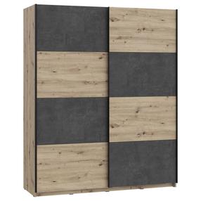 Riidekapp Forte Raven RVXS824E1-C772, tamm v./tumehall v., 61.2 cm x 170.3 cm x 209.7 cm