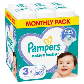 Mähkmed Pampers Active Baby, 3 suurus, 6 - 10 kg, 208 tk
