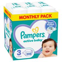 Sauskelnės Pampers Active Baby, 3 dydis, 6 - 10 kg, 208 vnt.