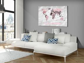 Reprodukcija Artgeist World Map: Pink Continents, k-c-0053-b-c, 60 cm x 40 cm