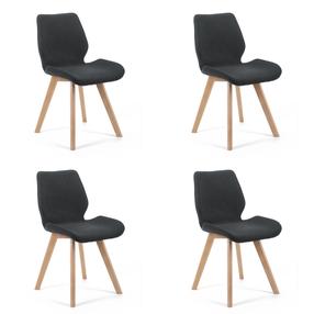 Kėdžių rinkinys Akord SJ.0159, matinė, juoda, 53 cm x 40 cm x 82.5 cm, 4 vnt.