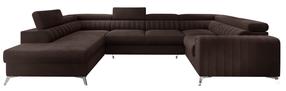 Kampinė sofa Louis Nube 22, tamsiai ruda sp., kairinė, 202 x 347 cm x 92 cm