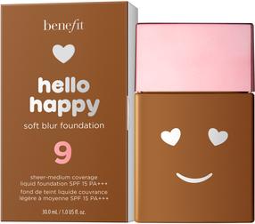 Skystas makiažo pagrindas Benefit Hello Happy, deep neutral sp., 009, 30 ml