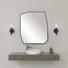Spogulis Kalune Design Quartz, stiprināms, 70 cm x 60 cm, melna krās.