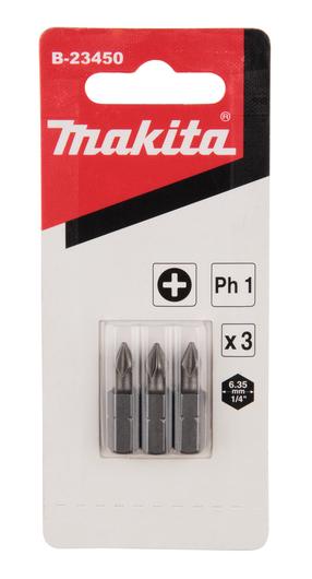 Atsuktuvų antgalių komplektas Makita B-23450, PH1, 25 mm, 1/4"