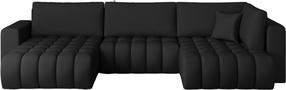 Kampinė sofa Bonito Softis 11, juoda sp., kairinė, 170 x 340 cm x 92 cm