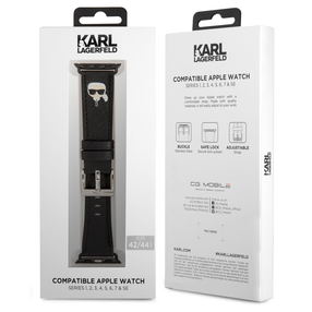 Dirželis Karl Lagerfeld, KLAWLOKHK for Apple Watch 42/44mm, juoda sp.