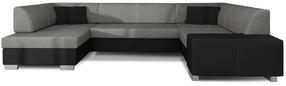 Kampinė sofa Havana Sawana 05, Soft 11, juoda sp./tamsiai pilka sp., kairinė, 320 x 207 cm x 73 cm