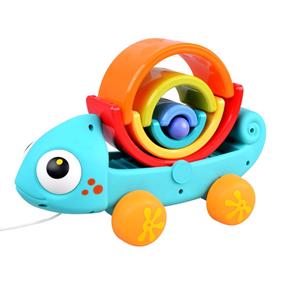 Traukiamas žaislas, chameleonas Hola Rainbow, 14 cm, įvairių spalvų
