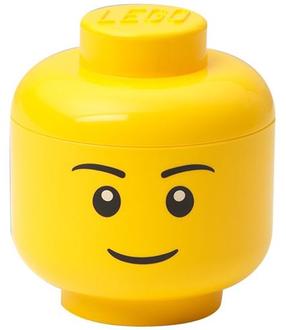 Daiktadėžė LEGO® Storage Head Boy, geltona sp., 10.5 x 10.5 x 12 cm