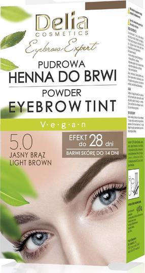 Uzacu tinte Delia Cosmetics Eyebrow Expert Tint Henna, gaiši brūna krās. 5.0