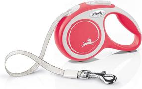 Automaatne jalutusrihm Flexi Comfort, valge v./punane v., XS 3m