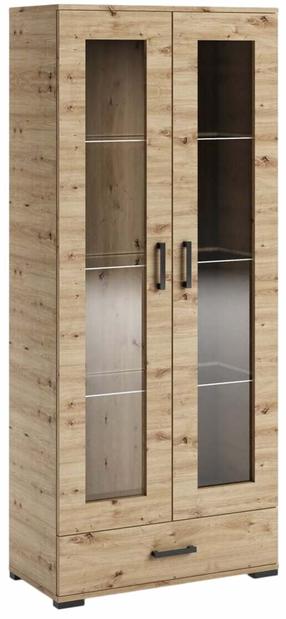 Vitrina ADRK Frazio, artisan oak sp., 40 cm x 80 cm x 186 cm