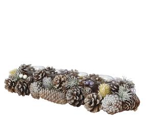 Küünlahoidja Decoris 529800, käbid, 15 cm, pruun v.