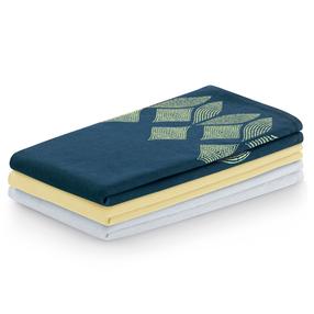 Köögirätikute komplekt Restilo Letty Mix, kollane v./sügavsinine v./helesinine v., 70 cm x 50 cm, 3 tk