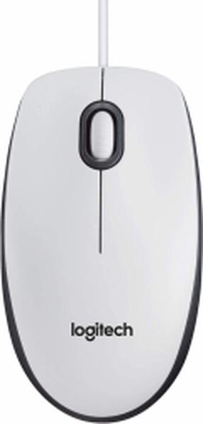 Проводная компьютерная мышь Logitech M100, белый цв.