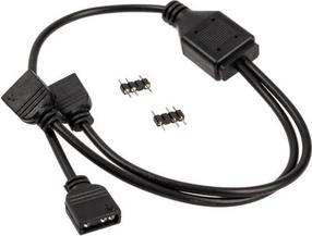 Kabelis Kolink ARGB 1-2 Splitter PGW-AC-KOL-043 3-Pin ARGB (+5V/DATA/GND), 2 x 3-Pin ARGB (+5V/DATA/GND), 0.3 m, melna krās.