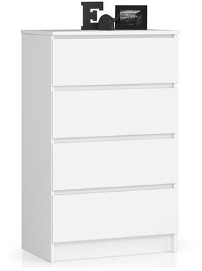 Komoda Akord Furniture Factory K60, balta sp., 99 cm x 60.4 cm x 40 cm