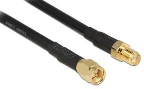 Tinklo kabelis Delock Antenna Extension Cable CFD200 SMA, SMA, 15 m, juoda sp.