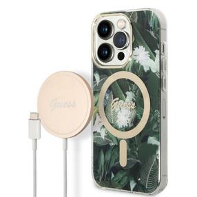 Telefonų dėklų ir įkroviklių komplektas Guess GUBPP14LHJEACSA, žalia sp., Apple