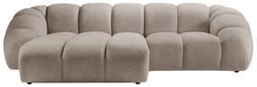 Kampinė sofa Micadoni Home Diana Bub3, tamsaus smėlio spalva, kairinė, 294 x 182 cm x 72 cm