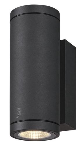 Sieninis lauko šviestuvas SLV Enola Round Up/Down S, 7W, LED, IP65, antracito sp., 6.8 cm x 18 cm